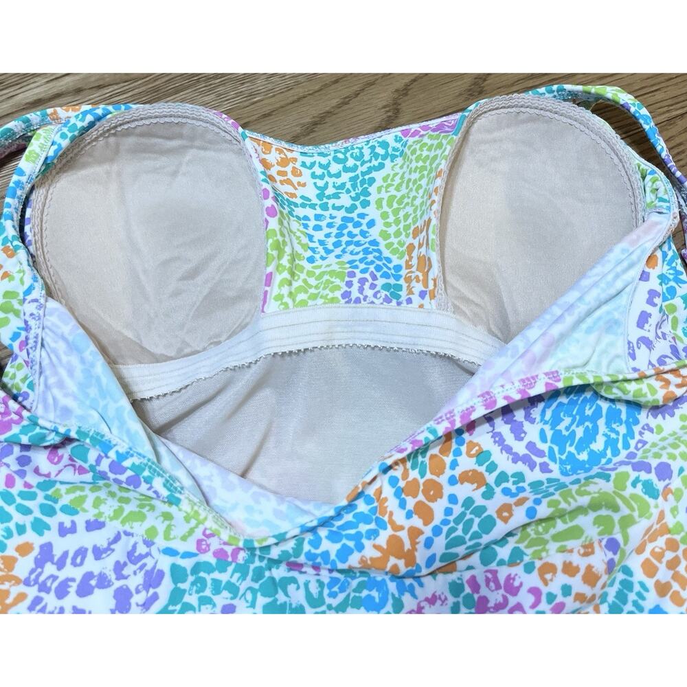 SEA WAVES Woman’s BATHING SUIT SZ 18 One Piece swimsuit White Colorful Modest - Picture 6 of 13
